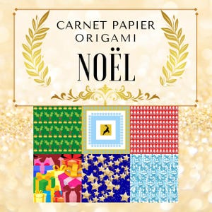 Papier origami noël, 36 designs différents et imprimables, scrapbooking, motifs colorés pour les fêtes, atelier créatif, décoration noël
