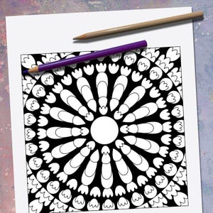 Mandala Coloring Page | Printable Adult Coloring sheet | Flower Mandala | Instant Download
