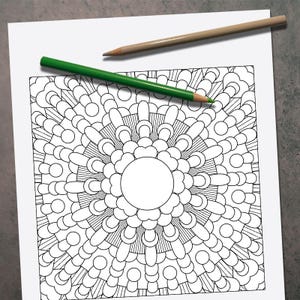 Mandala Coloring Page | Printable Adult Coloring sheet | Flower Mandala | Instant Download