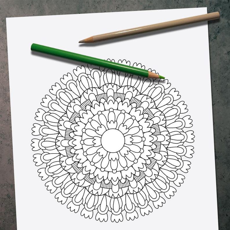 Mandala Coloring Page PrintableColoring Sheet Flower Mandala
