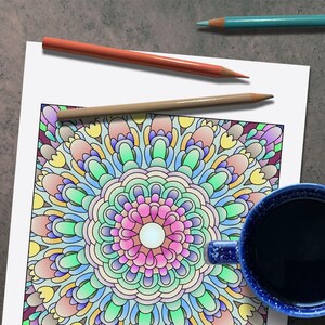 Mandala Coloring Page | Printable Adult Coloring sheet | Flower Mandala | Instant Download