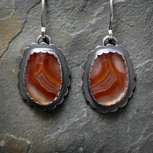Sterling Silver Earrings with Agua Nueva Cabochons