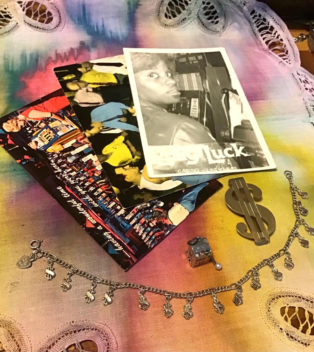 Sterling Dollar Signs Bracelet Part of Lady Luck Casino Lot Price Drop ...