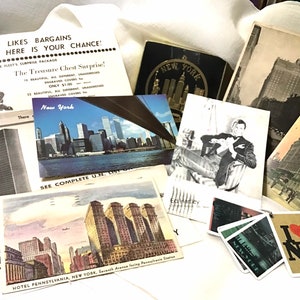 New York City Geschichte Lot von Acht Artikel: Postkarten Ornament Ephemera New York City Cool Stuff I Love New York