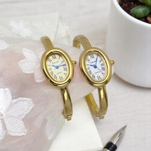 Chick women's wristwatch gold plated Seagull vintage, oval dial cocktail watch bracelet gift vintage Wristwatch lady timepiece