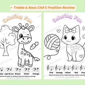 Hojas para colorear de teoría musical: Lecciones de piano para principiantes (Descargar PDF) imagen 2