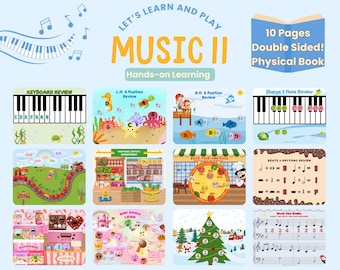 Libro de juegos musicales prácticos II: Educación musical divertida para niños y principiantes. Aprende teoría musical, ritmos y compás. Herramienta interactiva para lecciones de piano.