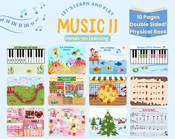 Hands-On Music Game Book II – Fun Music Education for Kids and Beginners, Learn Music Theory, Beats & Rhythms, Interactive Piano Lesson Tool
