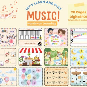 Juego de música digital para principiantes en formato PDF, educación musical divertida para niños, aprenda notas musicales, teoría, teclado y ritmos, herramienta para tocar y aprender para piano