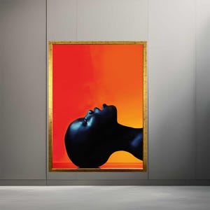 Black African Woman Frame Canvas Wall Art Print
