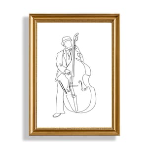 Jazz Musician Art Print  Music Room PRINTABLE Wall Art  Minimalist Living Room Decor  Black and White Jazz Wall Art  Digital Download