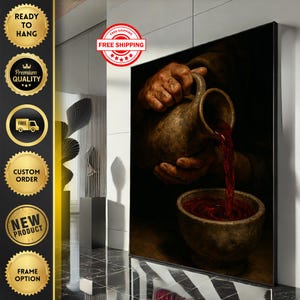 Radiant Jesus Scene Canvas Wall Art Print  Warm Living Room Decor  Statement Piece