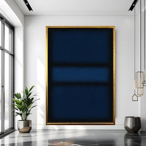 Mark Rothko Blue Canvas Print, Abstract Navy Painting, Minimalist Wall Art for Modern Interiors, Canvas Wall Art Home Decor