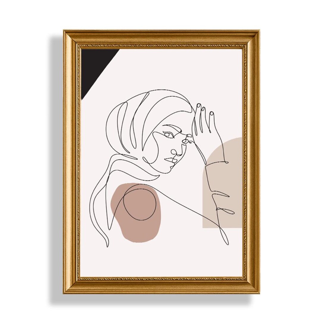 Line Art Woman Print Modern Bedroom PRINTABLE Wall Art Minimalist ...