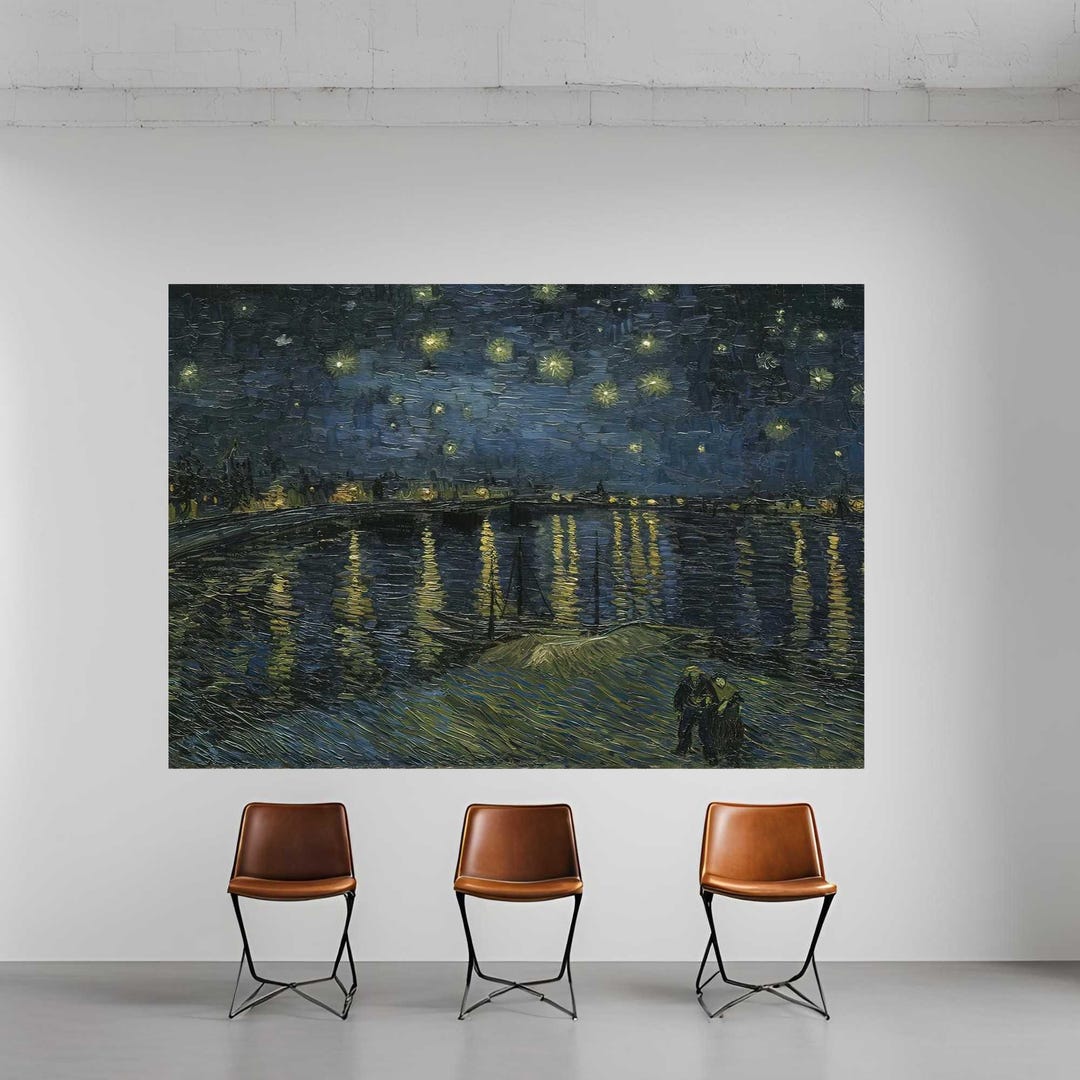 Vincent Van Gogh Starry Night Modern Frame Canvas Wall Art Print - Etsy