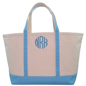 Set of 4 Personalized Large Canvas Boat Tote Weekender Bags Bridesmaid Gift
