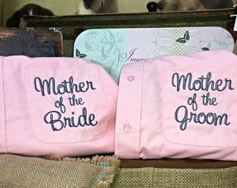 Mother of the Bride Shirt, Mother of the Groom Gift, Bridal Party Button Down Gifts, Monogram Shirt, Personalized Gift, Getting Ready Shirt