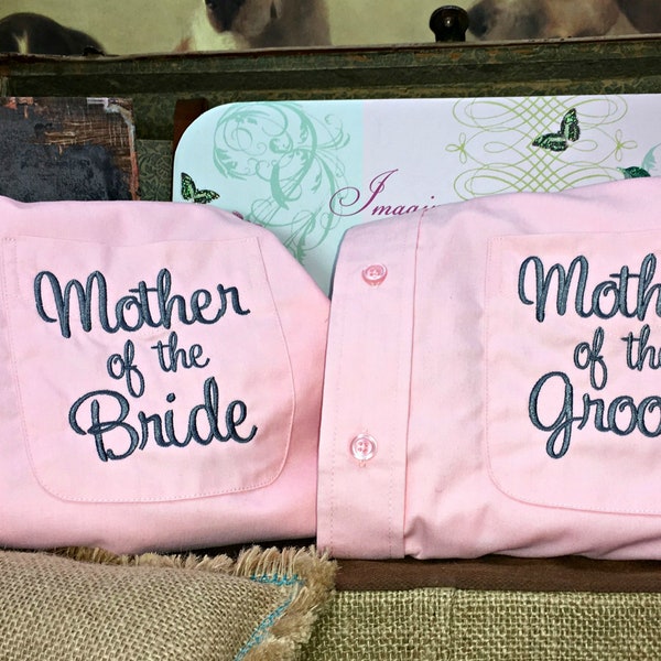 Mother of the Bride Shirt, Mother of the Groom Gift, Bridal Party Button Down Gifts, Monogram Shirt, Personalized Gift, Getting Ready Shirt