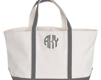 Set of 10 Personalized Medium Canvas Boat Totes Bridesmaid Gift