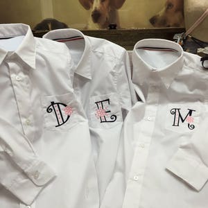 Set of 4, Bridesmaid Getting Ready Shirts, Bridesmaid Button Down Shirts, Monogram Shirt, Bridesmaid Gift, Bridal Party Shirts, Button Up image 10