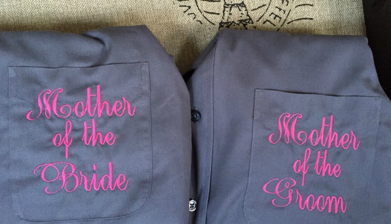 Mother of the Bride Shirt, Mother of the Groom Gift, Monogram Shirt, Bridal Party Shirt, Button Down Shirt, Bridesmaid Gift, Getting Ready image 3