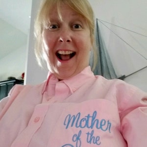 Mother of the Bride Shirt, Mother of the Groom Gift, Monogram Shirt, Bridal Party Shirt, Button Down Shirt, Bridesmaid Gift, Getting Ready image 7