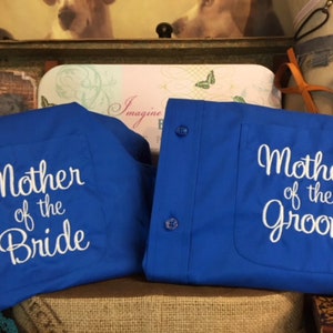 Mother of the Bride Shirt, Mother of the Groom Gift, Monogram Shirt, Bridal Party Shirt, Button Down Shirt, Bridesmaid Gift, Getting Ready image 2