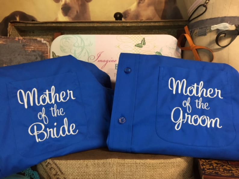 Mother of the Bride Shirt, Mother of the Groom Gift, Monogram Shirt, Bridal Party Shirt, Button Down Shirt, Bridesmaid Gift, Getting Ready image 2