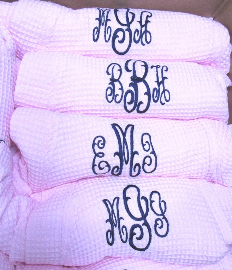 Monogrammed Waffle Robes Personalized Bridesmaids Gift Etsy