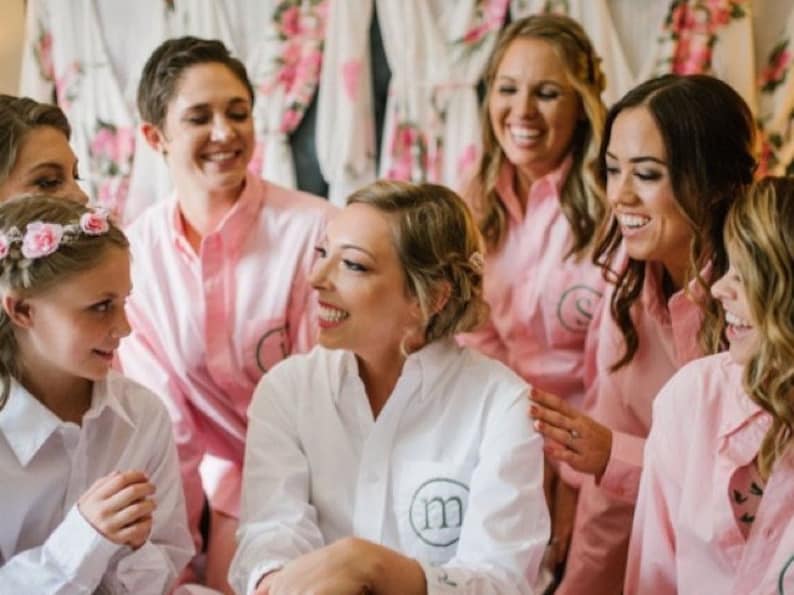 Set of 5, Bridesmaid Gift Shirts, Bridesmaid Button Down Shirts, Monogram Bridesmaid Shirts, Getting Ready Outfit, Bridal shops Party Shirt
