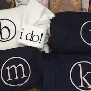 Set of 4, Bridesmaid Getting Ready Shirts, Bridesmaid Button Down Shirts, Monogram Shirt, Bridesmaid Gift, Bridal Party Shirts, Button Up image 1