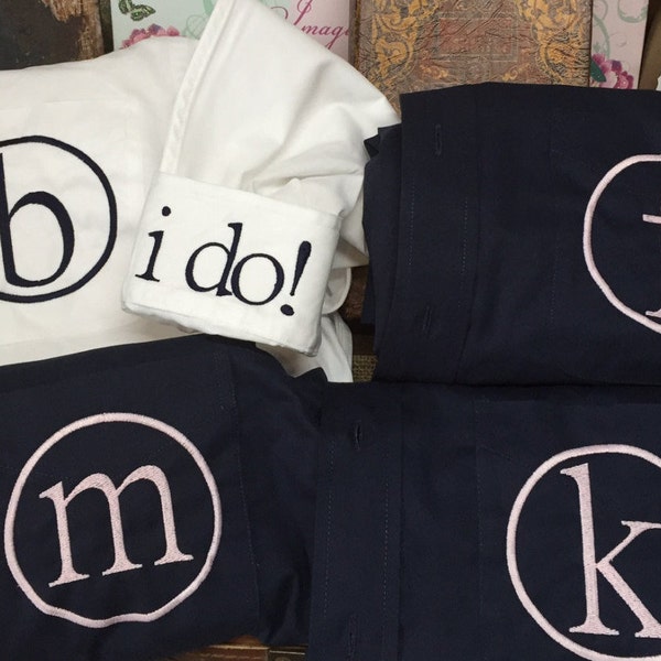 Set of 4, Bridesmaid Getting Ready Shirts, Bridesmaid Button Down Shirts, Monogram Shirt, Bridesmaid Gift, Bridal Party Shirts, Button Up