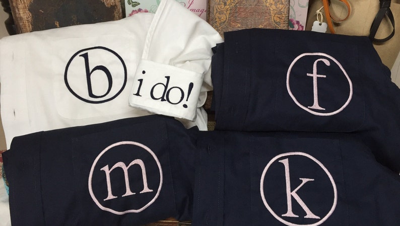 Set of 4, Bridesmaid Getting Ready Shirts, Bridesmaid Button Down Shirts, Monogram Shirt, Bridesmaid Gift, Bridal Party Shirts, Button Up image 1