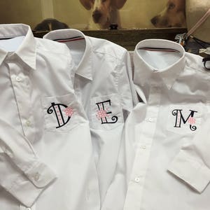 Set of 2, Button Down Bridesmaid Gift Shirts, Getting Ready Shirts for Bridal Party, Monogram Bridesmaid Shirts, Oversized Oxford Boyfriend image 9