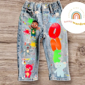 Kids Custom Denim Jean Jacket, Jeans, and Shirt Birthday Set (ANY THEME) - Denim Set - Personalized Birthday Outfit, Girl or Boy