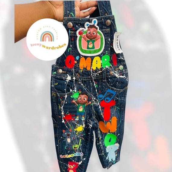 African American Inspired Kids Birthday Outfit - Custom Denim Birthday Set - Birthday Outfit - Shirt and Overall Set