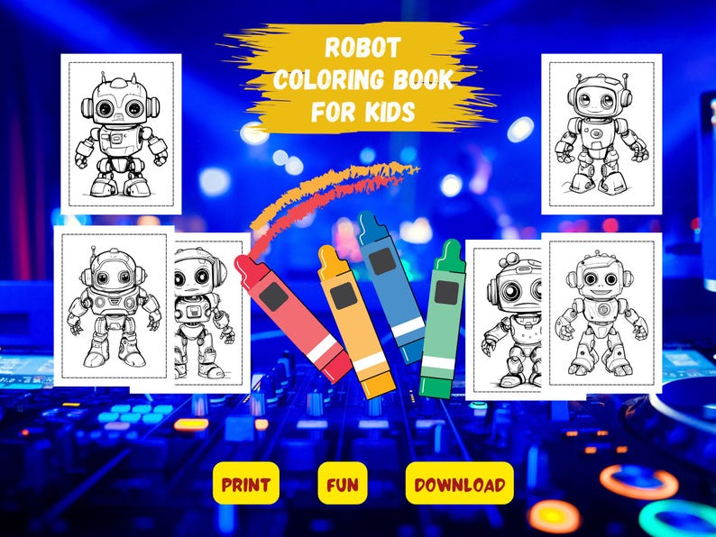 Robot Coloring Pages: 40 Fun Designs for Kids (printable PDF) - Etsy ...