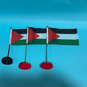 Palestine Desk Table Flag 14x21cm with Stand Pole Office Boardroom Desktop Decoration