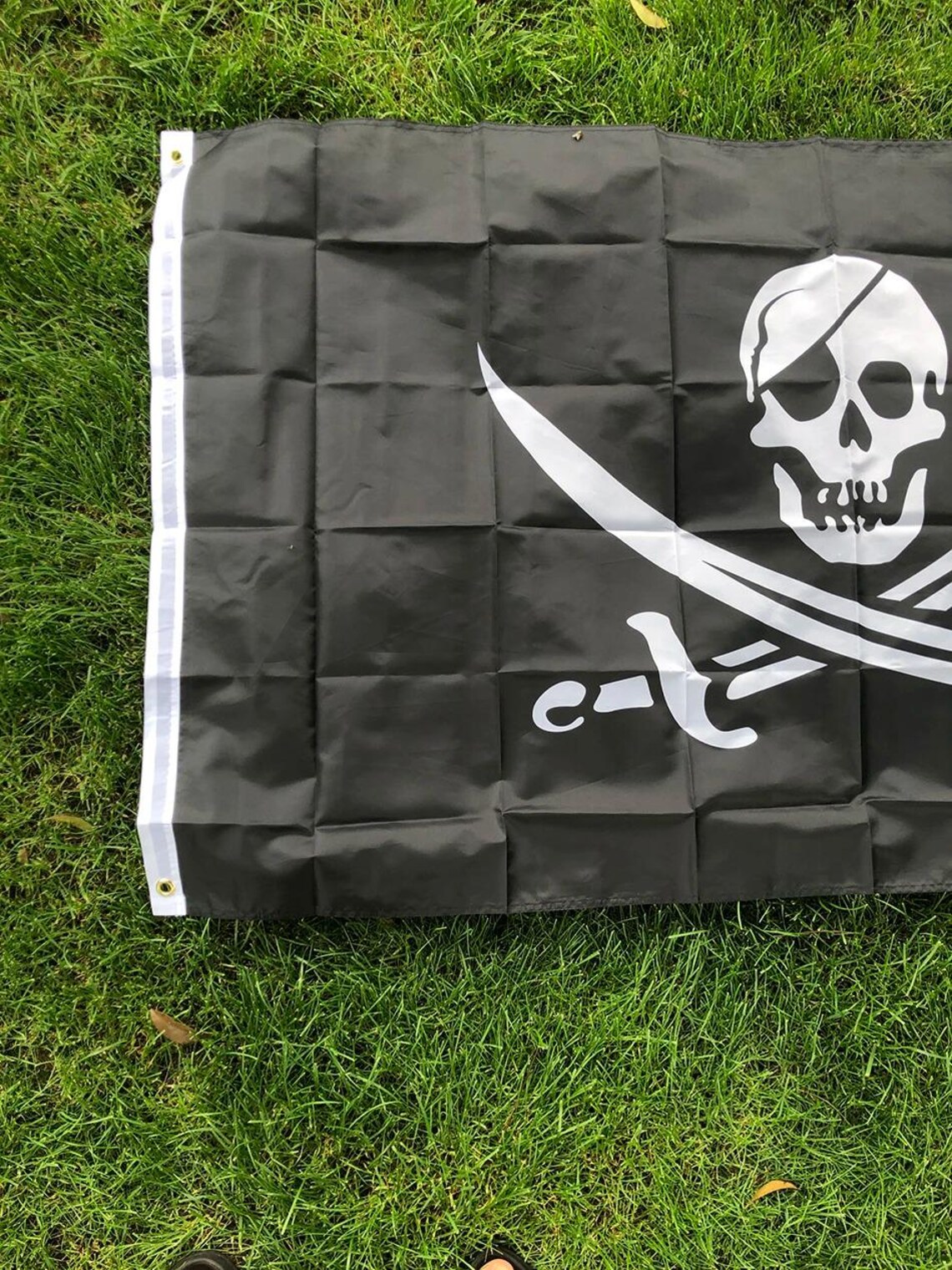 Embroidered Patch Badge Pirate Jack Rackham Jolly Roger Biker
