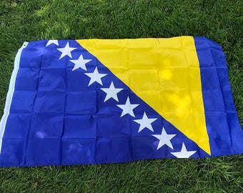 Flaga Bośni i Hercegowiny, baner narodowy, do użytku wewnątrz i na zewnątrz