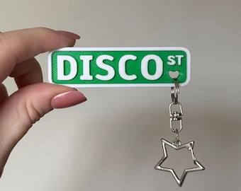 Disco Street Keychain | NYC Pop-Up Exclusive Mini St Sign | MSG KISSCO Tour Merch
