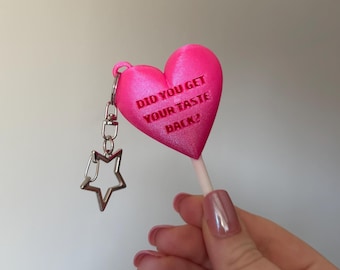 KISSCO Lollipop Keychain | Harry Tour Merch Heart Charm | Taste Back & Pop Lyric Options