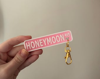 Honeymoon Avenue Mini Street Sign Keychain | 3D-Printed Ariana Decor