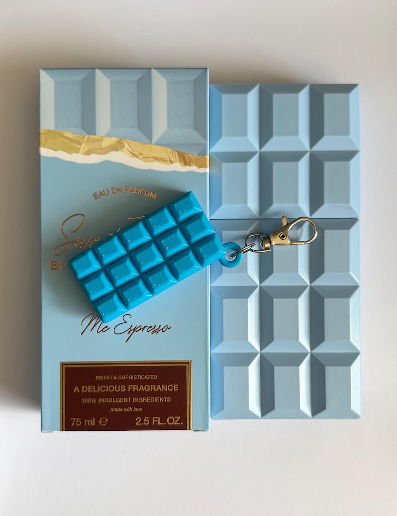 Sabrina Sweet Tooth Perfume Keychain Charm or Figurine | Espresso, Lemon Pie, Cherry | 3D-Printed Espresso (Blue)