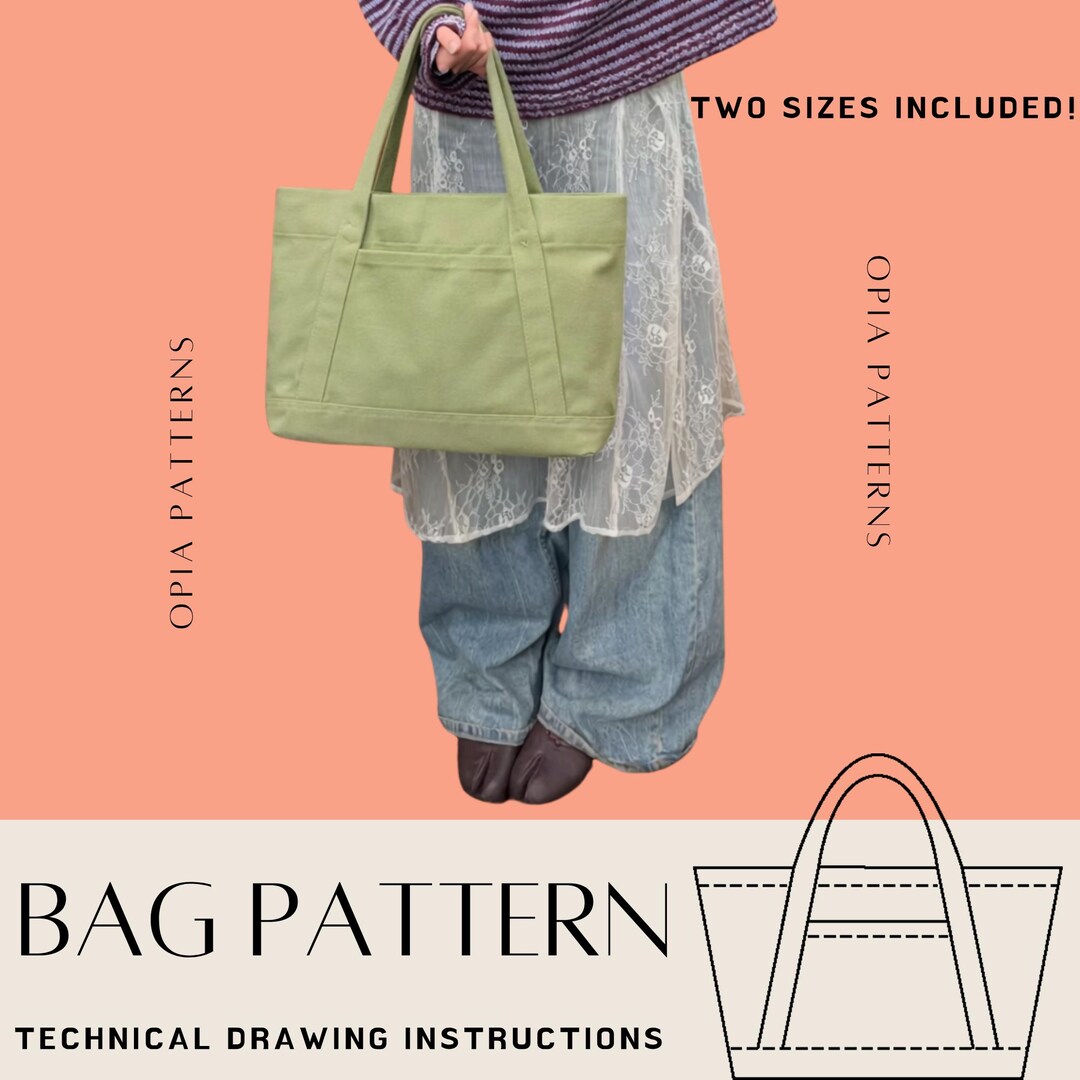 Easy Tote Bag Sewing Pattern | Slouchy Shoulder Handbag (A4 PDF) - Etsy