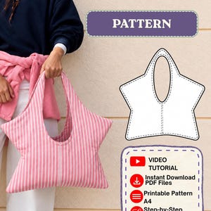 Patron de couture pour sac étoile | Tutoriel de sac fourre-tout facile à réaliser (téléchargement PDF)