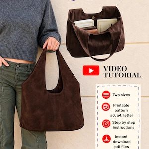 Cartamodello per borsa a tracolla Hobo / Borsa a mano/borsa a spalla adatta ai principianti (Download PDF)