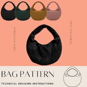 Einfache Hobo Bag Schnittmuster | Damen Umhängetasche (A4 druckbares PDF)
