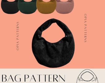 Eenvoudig naaipatroon hobo-tas | Damesschoudertas (afdrukbare A4-pdf)