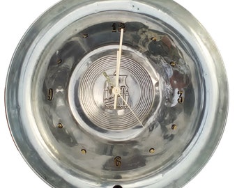 Hey Pilgrim  . . . A Plymouth Hubcap Clock with numbering  (h 0523 hub cap)